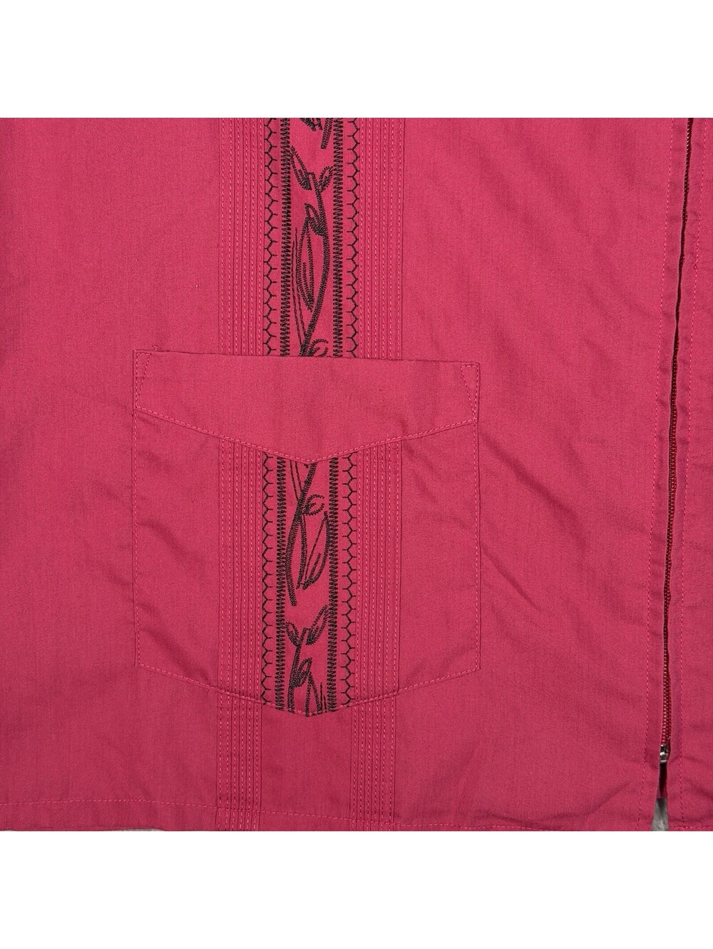Haband Guayabera Shirt Mens 3XLT Blue Pink Zip Up Embroidery Short Sleeve Lot 2 - Picture 4 of 15